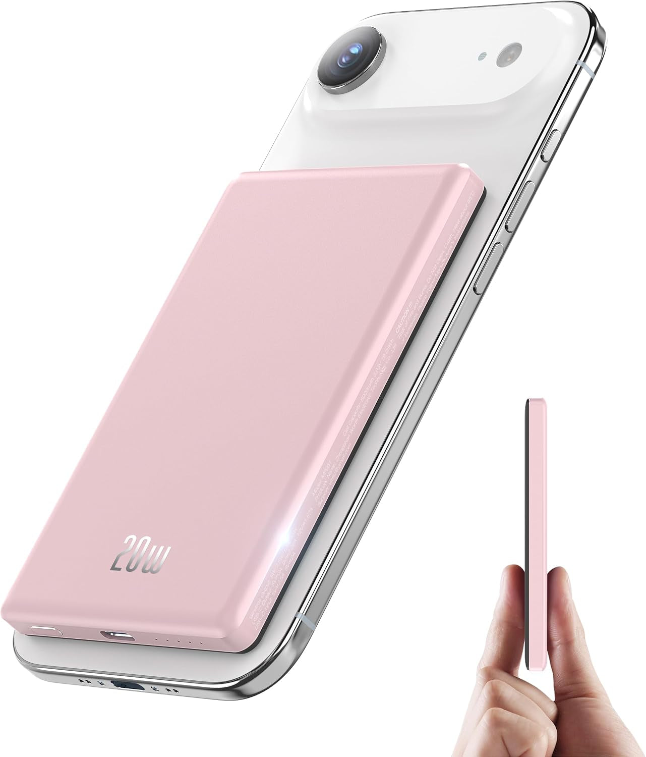MagSnap Slim Portable Charger - Pink